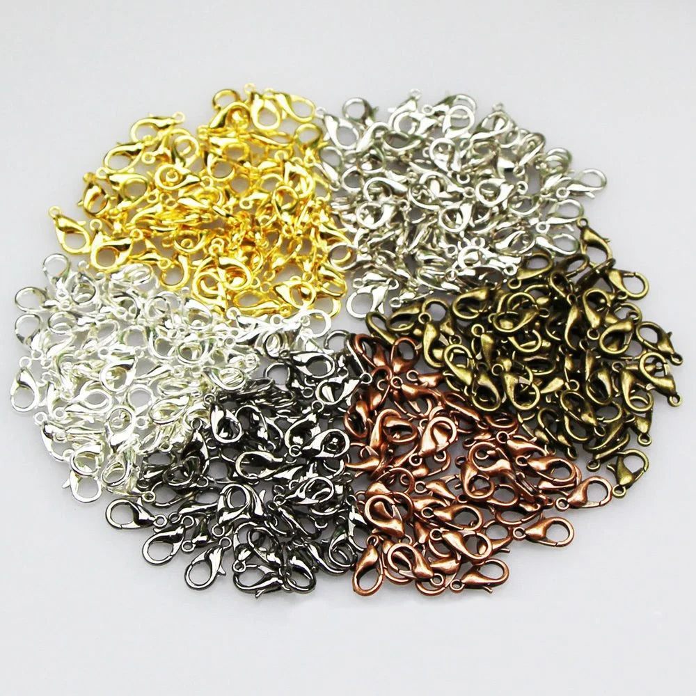 302 Zinc Alloy Plated Finish 12mm Lobster Clasp for DIY Crafts & Keychains