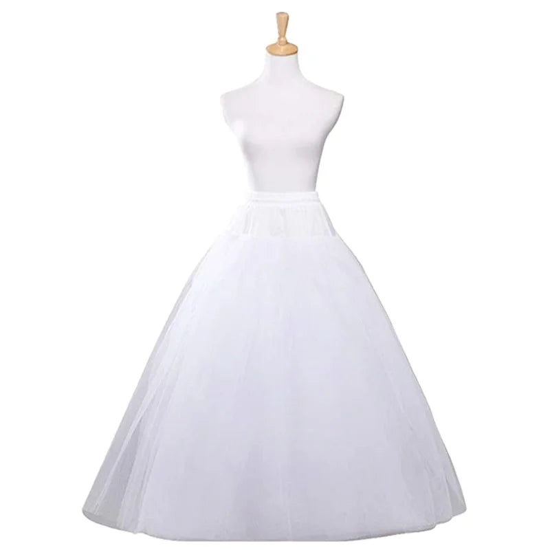 Wholesale 4-Layer Bridal Wedding Dress Petticoat 75D Hard Net Fabric Elastic Waist Underskirt with No Hoop 4 Layers Yarn