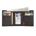 Men's 2025 Vintage Retro Genuine Leather Money Wallet Coffee Crazy Horse Smart Short RFID Blocking Money Purses Trifold Wallets