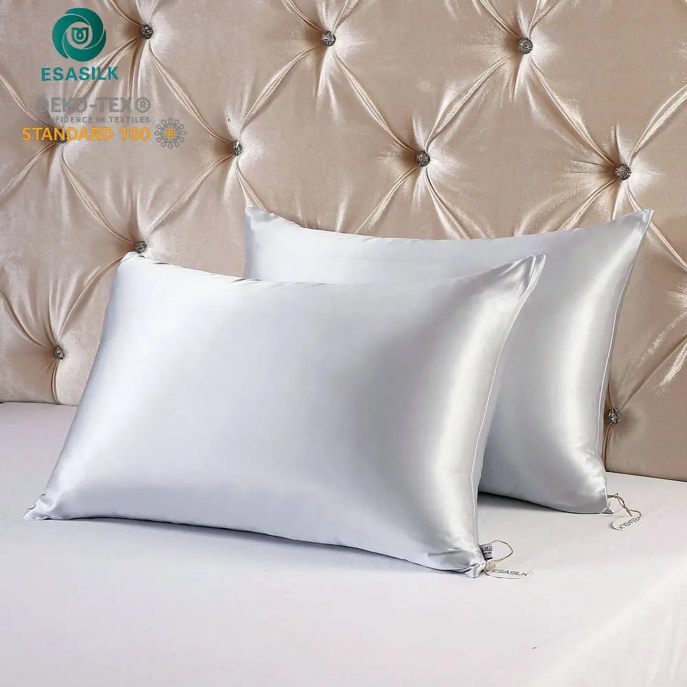 100% Mulberry Silk Pillowcase 22 Momme Pink Fashion for Home and Hotel Woven Solid Pattern