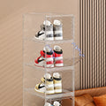 Side Open Door Transparent Shoe Box Wholesale Stackable Giant Bag Storage Box Container Front Magnetic Plastic Shoe Box