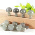 DIY Natural  Labradorite Crystal Gift Hand Carved Gemstone Rose Quartz Crystal Mushroom