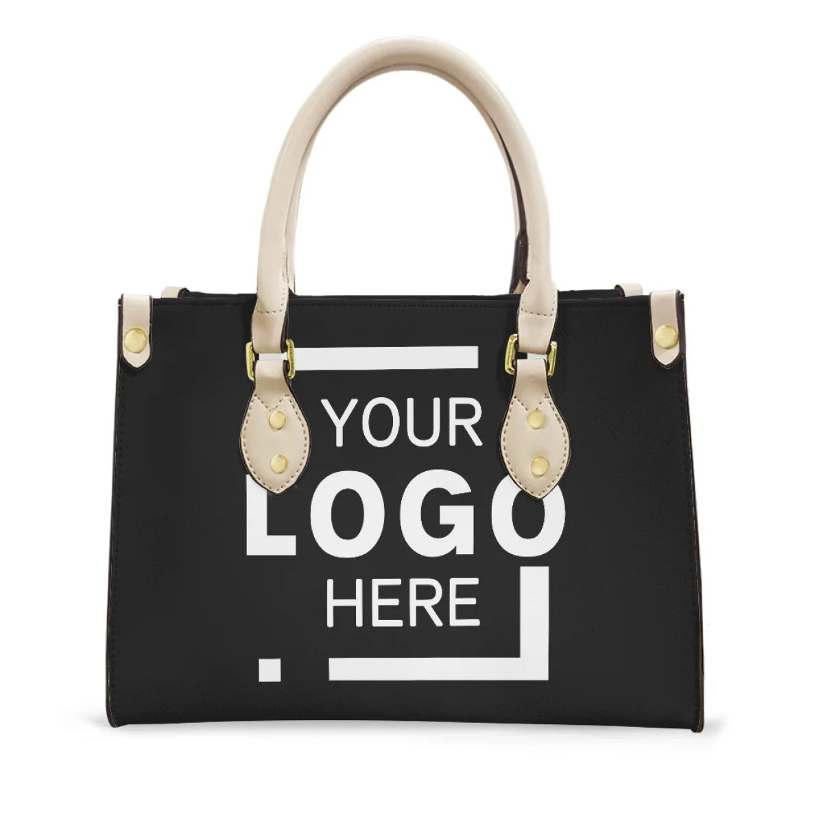 Custom PU Leather Handbag for Women Rectangular Shape with Metal Button Embellishment Simple and Versatile Foldable Lady Bag