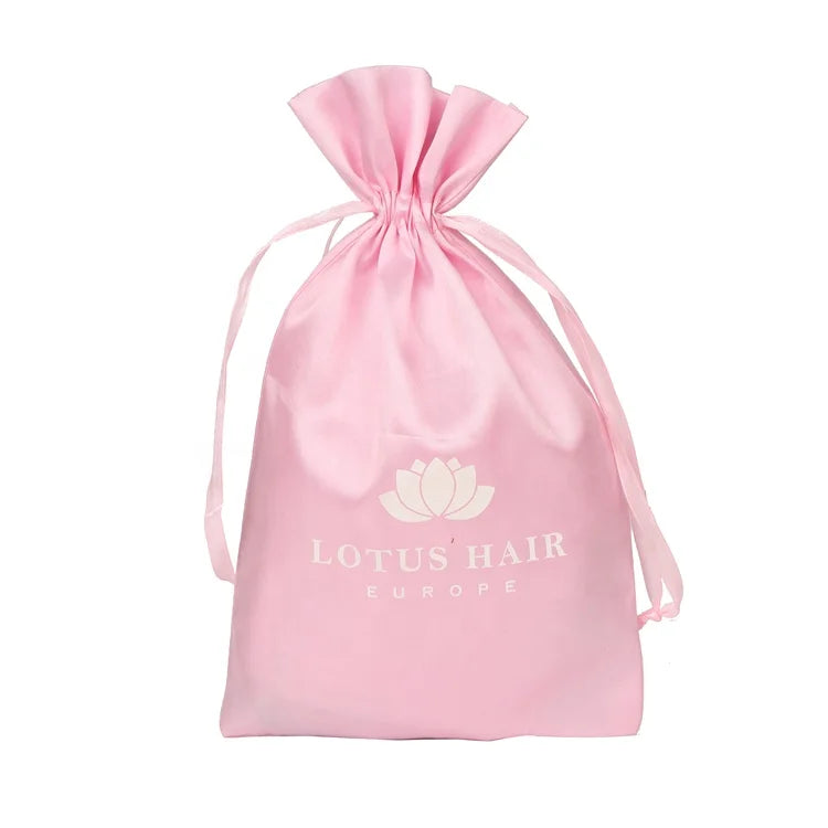 Wholesale Custom Luxury Hair Wig Satin Wedding Gift Bags Satin Dust Bags Satin Drawstring Bag for Jewelry