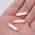 Factory Customization Personalized Mirror Polished New Pattern Stainless Steel Rectangle Connector Hangtag Bracelet Charms