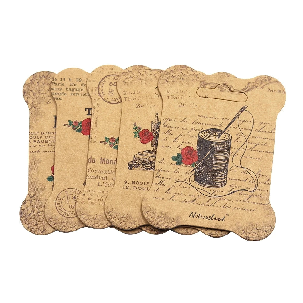10pcs/set Paper Thread Card Embroidery Thread Bobbins Floss Storage Holder Cross Stitch Paper Winding Board DIY Sewing Tools