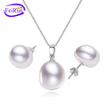 FEIRUN Nature Pearl 925 SILVER Jewelry Set 12mm Big Baroque Freshwater Pearl Set