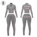 2023 Casual Solid High Stretch Skinny Two Piece Set Jacket & Tracksuit with Custom Logo Color Nylon Zipper for Women