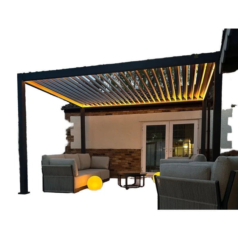 Brackets 6x6 Kit Electric Aluminium Pergola Outdoor Bioclimatic  Bioclimatic Pergola Motorized Pergola Gazebo Outdoor