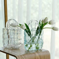 Hot Selling Nordic Style Bubble Glass Flower Vase Colorful Handbag Home Decor for Weddings