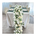 Modern Wedding Table Decor Artificial White Floral Runner CQ 5  Christmas & Easter Decorative Design