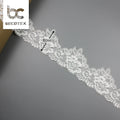 Garment Lace Wholesale 8cm Border White Stretch Floral Nylon Lace Trim