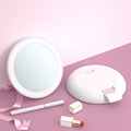 Zonyin Handed Mirror Personalized Single Side Pocket Makeup Mirror with LED Light ABS Plastic Design Compact Customized Logo