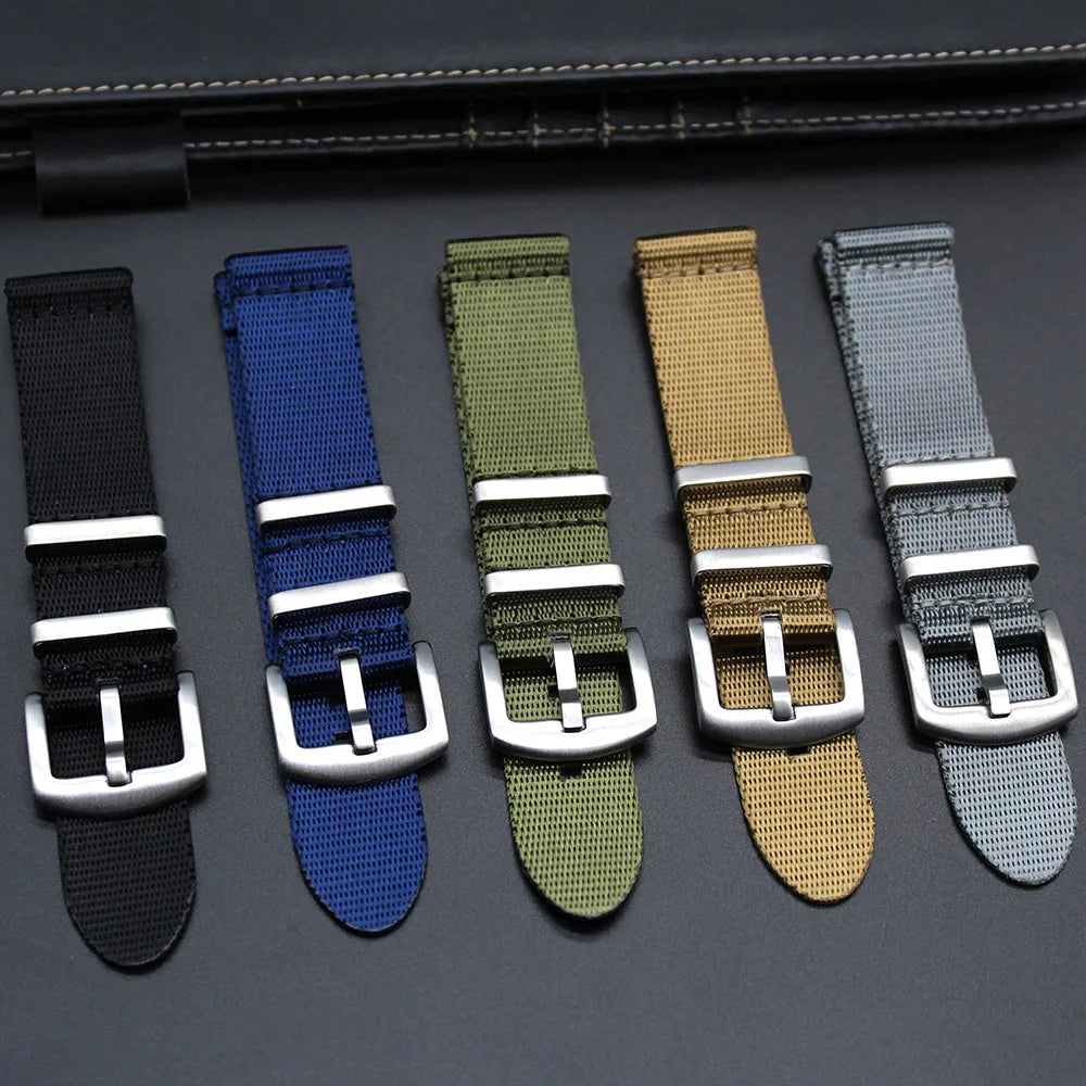 Hotsale Premium Quality Woven Braided Stripped Seatbelt Fabric Nylon Watch Strap Fit for Different Kind of  Watch 20mm 22mm