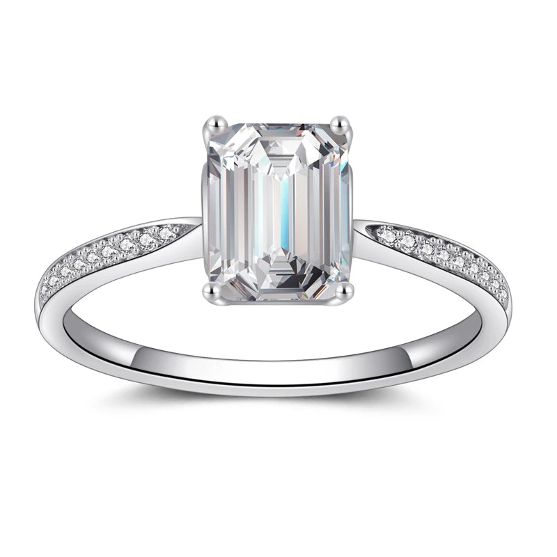 ZHILIAN 3A Zircon 925 Sterling Silver Diamond Rings for Wedding Fine Jewelry Luxury Engagement Rings for Women