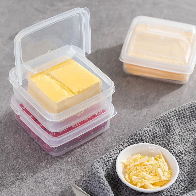 Factory Price Cheese Storage Box Transparent Butter Fruit Vegetable Fresh-keeping Organizer Box Cheese Box Portable Refrigerator