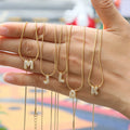 Simple Exquisite 18k Brass Letter Necklace Stainless Steel Round Snake Chain Pendant Necklace for Women