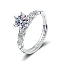 Round Cut White Gold 925 Sterling Silver VVS D Color 1 CT Women Diamond Moissanite Jewelry Engagement Rings