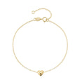Fashion Jewelry 925 Sterling Silver Bracelet Heart Charm Plain Gold Plated Bracelets for Women Valentine's Day