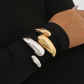2024 New Arrival Fashion Jewelry Irregular Double Design Bracelet 18k Gold Plated Simple Open Charm Cuff Bangle Bracelet Women