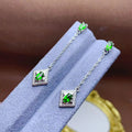 Factory Wholesale Gold Plated Beaded Tassel Fashion Vintage 925 Sterling Silver Natural Diopside Wedding Drop Earrings for Women
