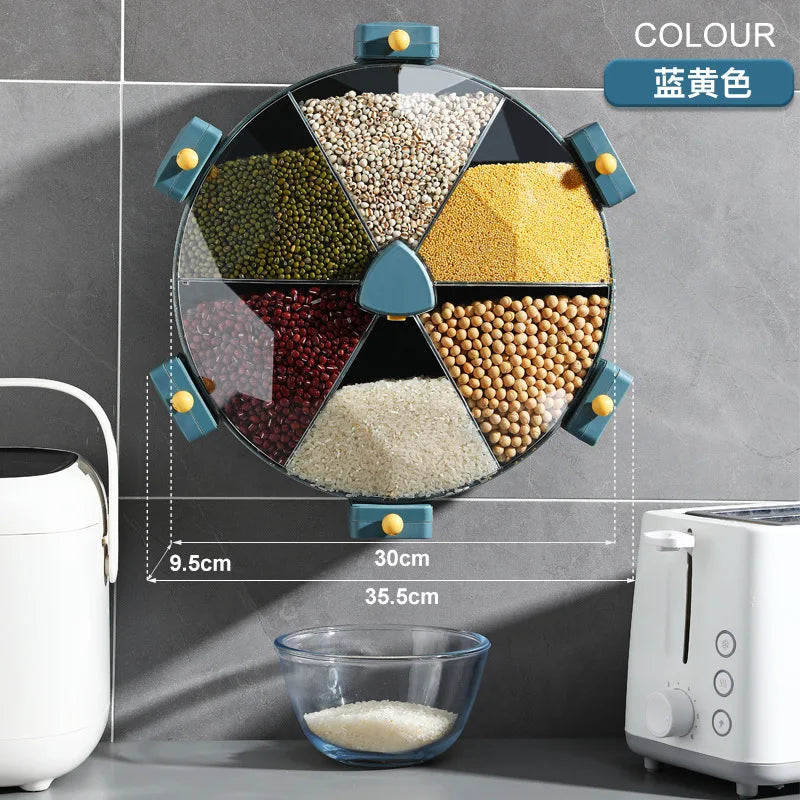 Rotate Wall-mounted Bulk Cereal Dispenser Distributeur Automatic Rice Storage Measurements Rice Container Box Storage