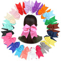 Large Cheer Bows Grosgrain Ribbon Bows Elastic Hair Tie Bands for Baby Girls School College Teens Senior Cheerleader