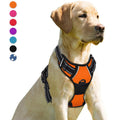 Custom Logo Reflective Solid Dog Walking Safety Harness Adjustable Soft Padded Premium Nylon Rubber Leather