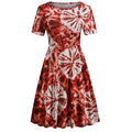 Summer Casual Dress for Women Comfortable Strech Knitted Tie-dye Pattern Printed Tee Shirt Dress