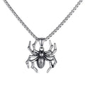 Hip Hop Spider Pendant Stainless Steel Vintage Style Animal Jewelry Necklace Men Accessories
