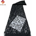 High Quality Black Sequins Lace Fabrics for Women Luxury Colorful Sequin Lace Fabric With Beads Wholesale Bridal Lace Fabric