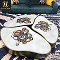 Nordic Furniture Modern Designer Living Room Light Luxury Bronze Old Gold Snake Feilong Hand Painted Coffee Table