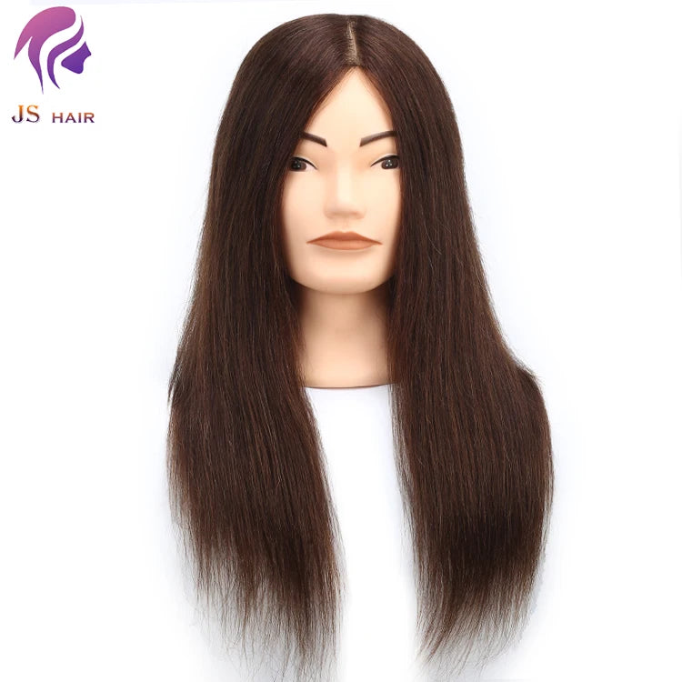 Hairdressing Manikin Mannequin Training Head Doll with 100% Natural Real Human Hair Can Be Perm Bleaching for Salon Practice