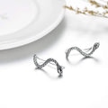 Snake Climber Sparkly Earrings 925 Sterling Silver for Women