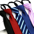 Wholesale Cheap Cravatte Zip Corbatas Simple Black Tie Funeral Necktie Zipper Neck Tie