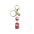 Promotion Wealth Fortune Money Bag Ceramic Japanese Maneki Neko Lucky Beckoning Cat Keychain with Koi Fish Enamel Amulet Charm