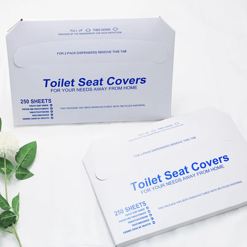 Water Soluble Toilet Seat Cover Disposable Toilet Seat Paper Wholesale Household 1/2 Fold Wood Pulp 250 Pieces Toilet Seat Mat
