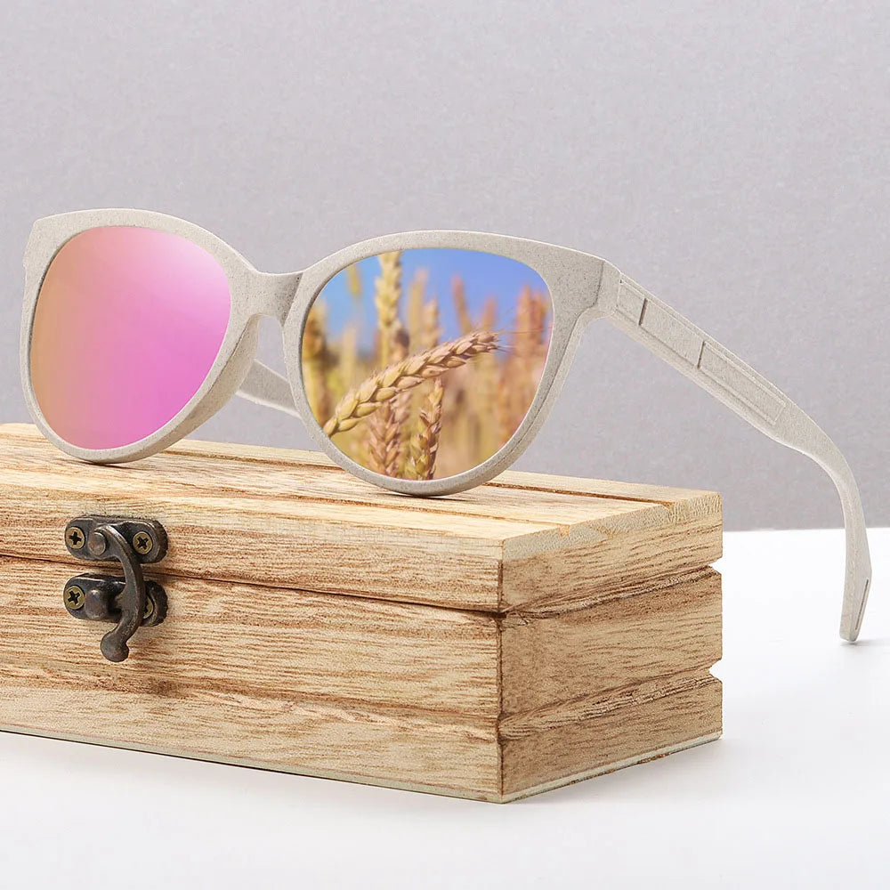 7001Green Environmental New Arrival Protection Hand-Made Pressure Resistant Wheat Polarized Lens Women Driving Sunglasses