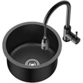 Kitchen Nano Black Apron Front Round Single Bowl Under the Sink Small 304 Stainless Steel Bar Balcony Washbasin Kitchen Sink