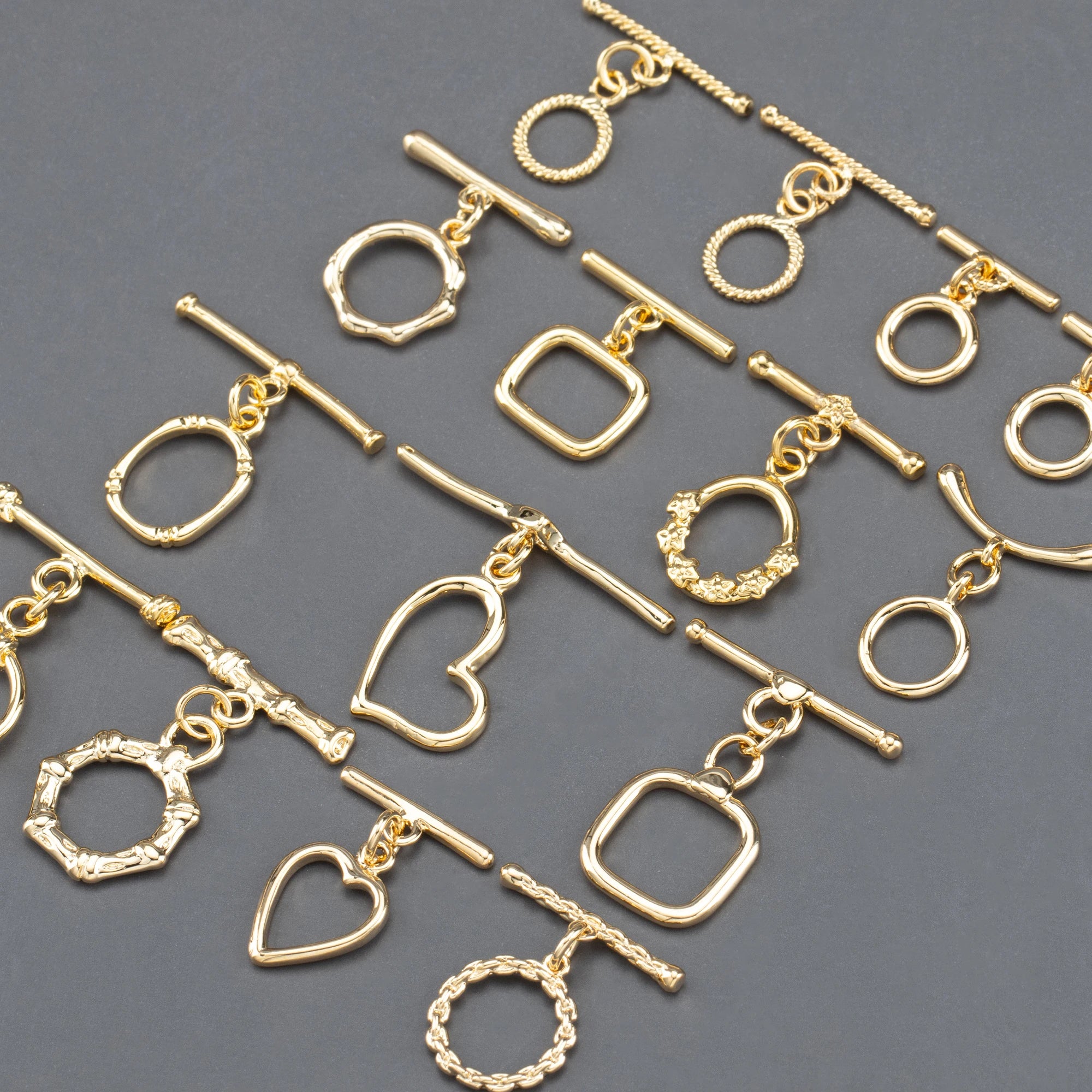 M865  10pcs/lot Jewelry Accessoriesnickel Free18k Gold Platedot Clasp Hookcopperjewelry Making