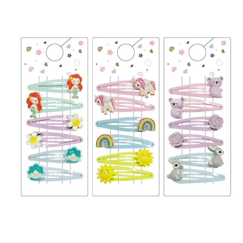 New Cartoon Girl Hair Accessories Hair Clip Cute Princess Hair Clip Set