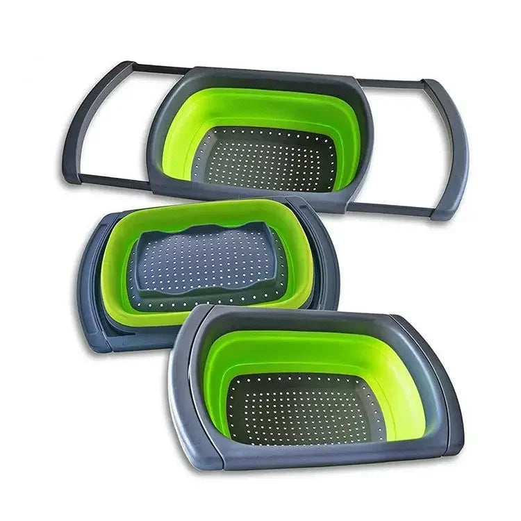 New Arrival Collapsible Sink Colander Strainer Retractable Rectangular Dishpan