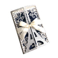 European Laser Eiffer Towel Glitter Wedding Invitation with ribbon bow MegaBDM