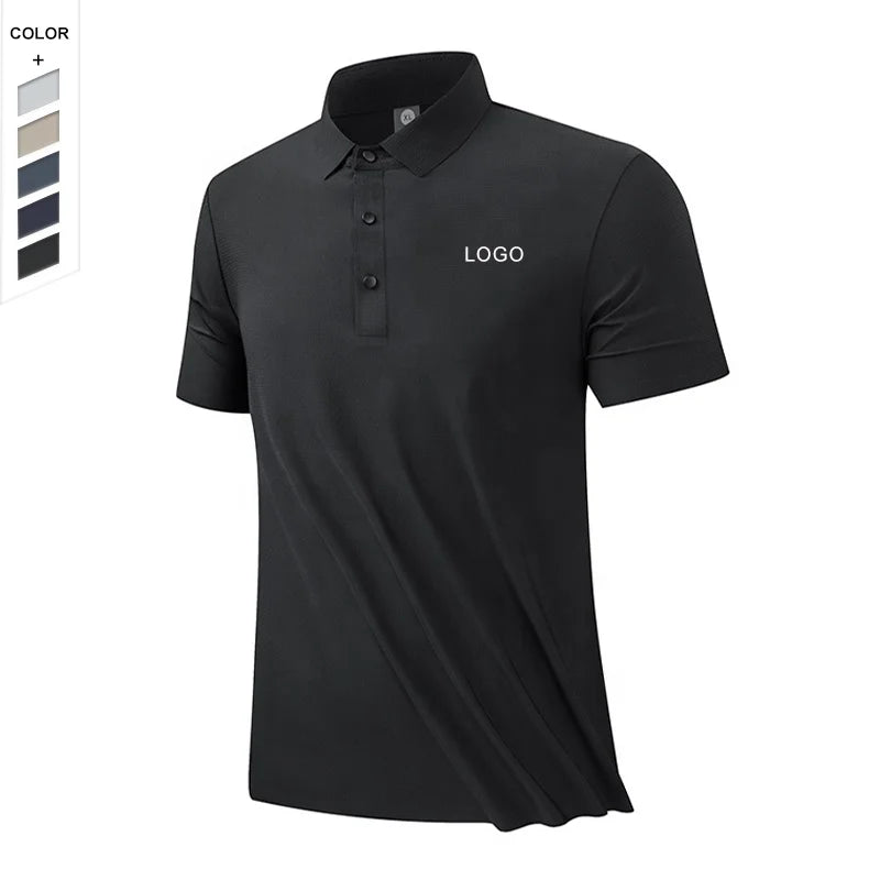 Customized ODM&OEM Breathable Casual Fashion Quick Drying Lightweight Polo Tshirt Stand Neck Wide Cuffs Sports XXL Spandex