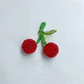 New 30*40mm 3D Dimensional Cherry Pendant Green Red Seed Beaded Charm for Diy Necklace Bracelet Earring Jewelry Accessories