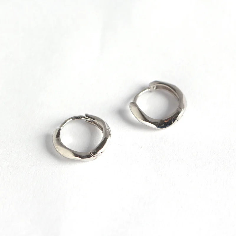 INS Design Jewelry Wholesale Sterling Silver Korea Style 925 Silver Hoop Huggie Earring Silver Women Jewelry