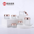 Wholesale 30g 50g Cosmetic Jar clear Glass Cream Jar with Rose Gold Lid Skin Care Jar Rose Gold