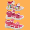 Girls Summer Open Toe Sandals Cute Hook & Loop Casual Kids Beach Shoes