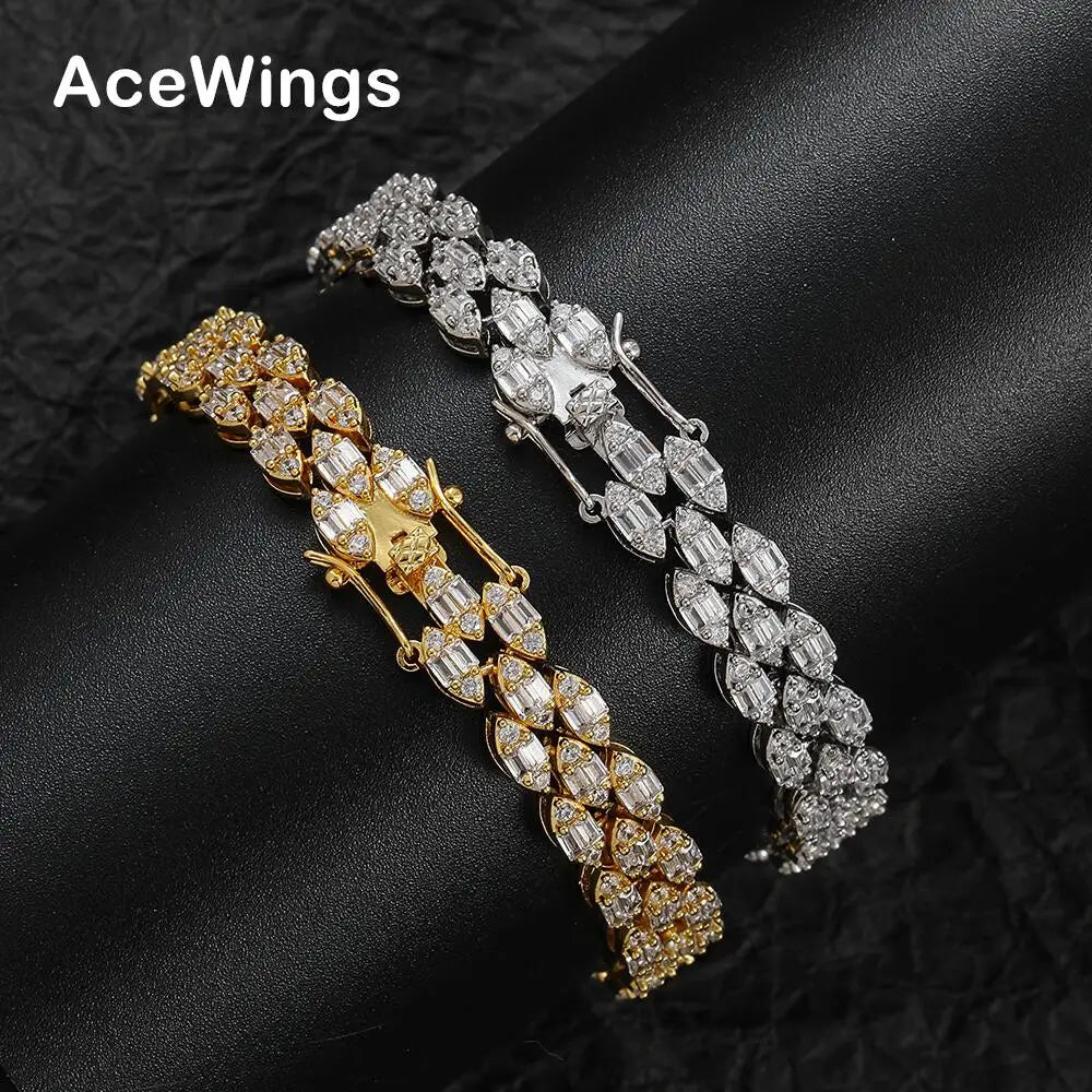 BB140 3 Line Stone Tennis Chain Bracelets for Men and Women Fashion Wedding Gift