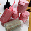 Custom logo Glue Storage Container with Rhinestone Squeeze Washing Bottle Diamond Lash Fan Lash Mirror for Eyelash Extension MegaBDM